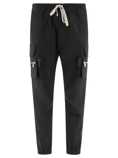 Rick Owens Zip-pockets Tapered-leg Trousers In Black