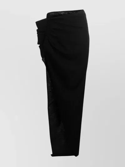 Rick Owens Wool Maxi Skirt In Black