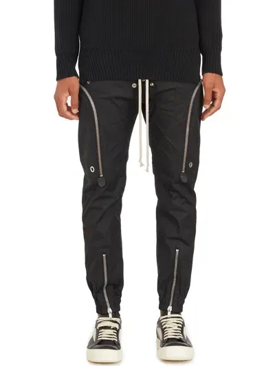 Rick Owens Bauhaus Leather Cargo Trousers In Black