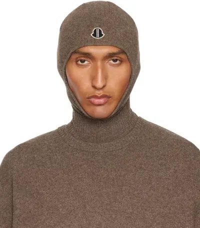 Rick Owens Moncler +  Gray Knit Skull Balaclava In 25x Dust