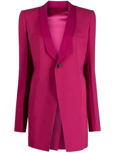 Rick Owens Narrow-notch Lapels Blazer In Purple