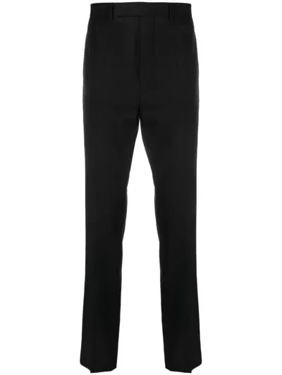 Rick Owens Off-centre Tapered-leg Trousers In Black