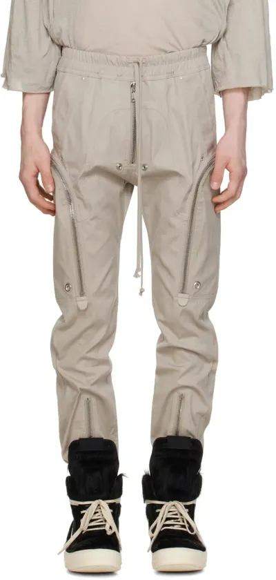 Rick Owens Bauhaus Tapered Cargo Trousers In Grey