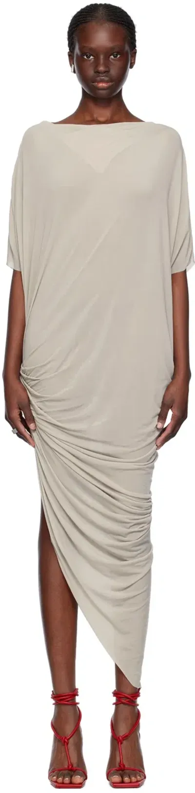 Rick Owens Off-white Edfu Maxi Dress In 08 Pearl