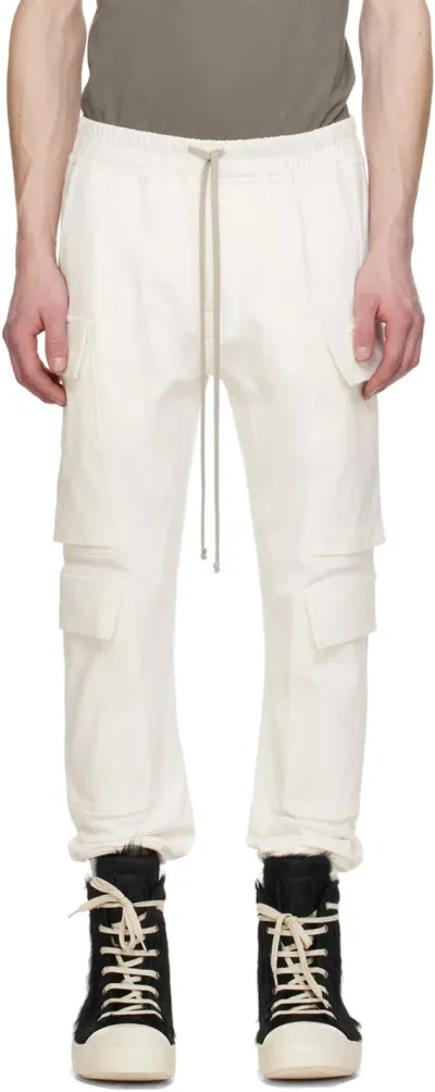 Rick Owens Off-white Mastodon Mega Cargo Pants In 11 Milk