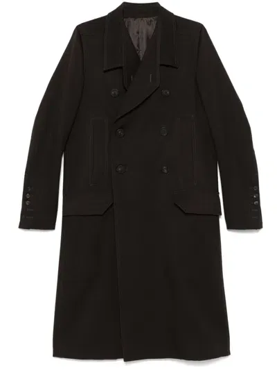 Rick Owens Officer Coat In Brown