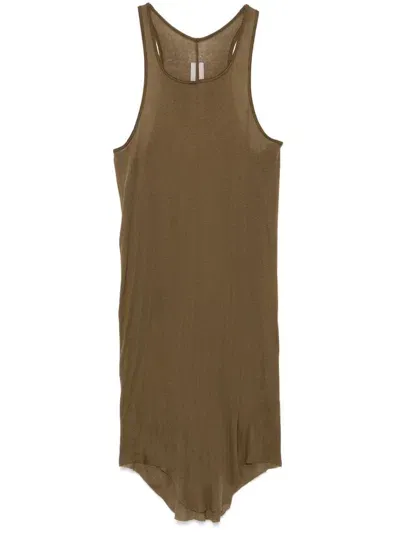 Rick Owens Organic Cotton Tank Top In Green