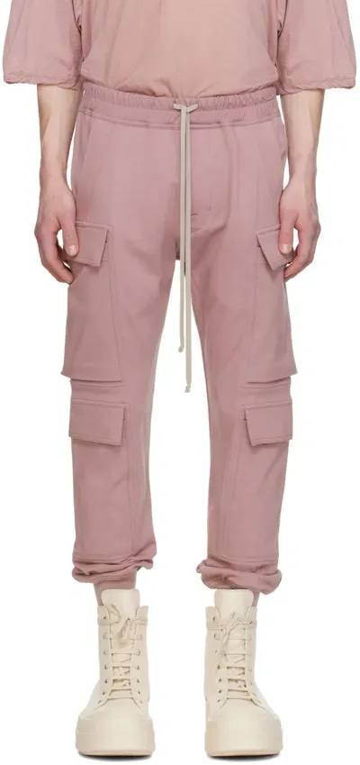 Rick Owens Pink Mastodon Mega Cargo Pants In 63 Dusty Pink