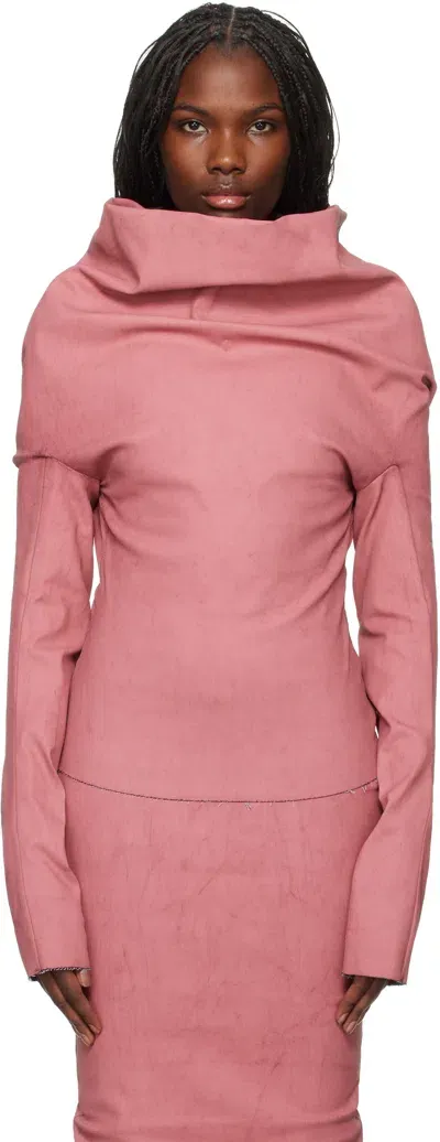 Rick Owens Pink Porterville Draped Blouse In 23 Thulian