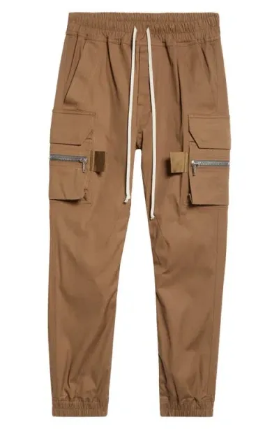 Rick Owens Porterville Mastodon Cargo Joggers In Bean