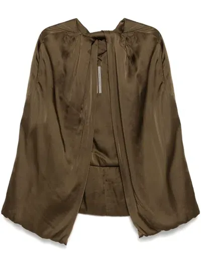 Rick Owens Porterville Padded Cape In Brown