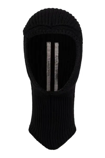 Rick Owens Porterville Skull Knitted Balaclava In Black