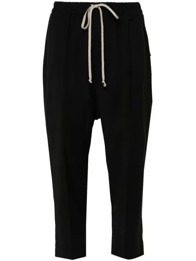 Rick Owens Cropped-leg Trousers In Black