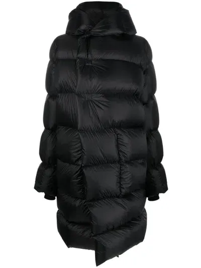 Rick Owens Hooded Padded Coat In Black