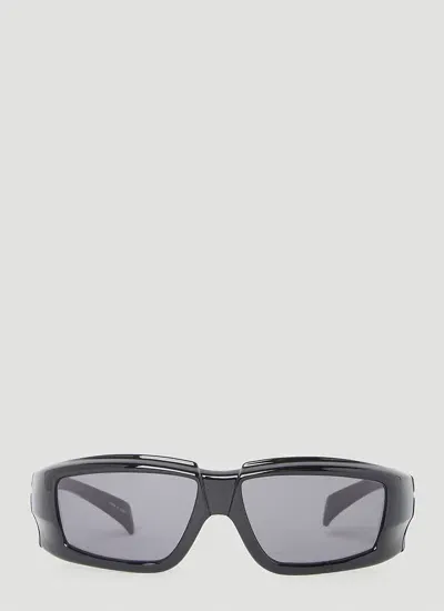 Rick Owens Rectangular Sunglases In Black