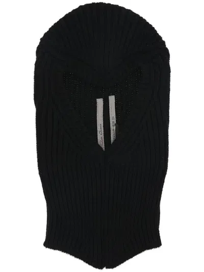 Rick Owens Recycled Cashmere-wool Balaclava In Black