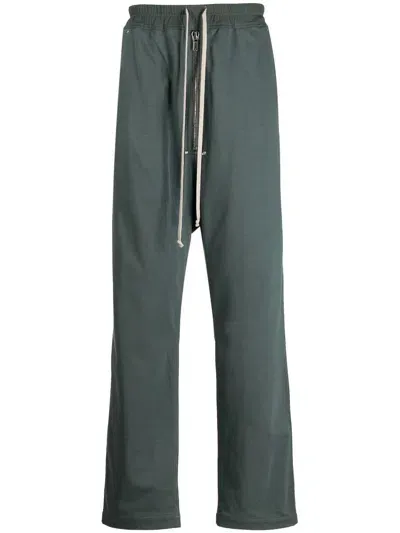 Rick Owens Relaxed-fit Cotton Track Pants In Grün