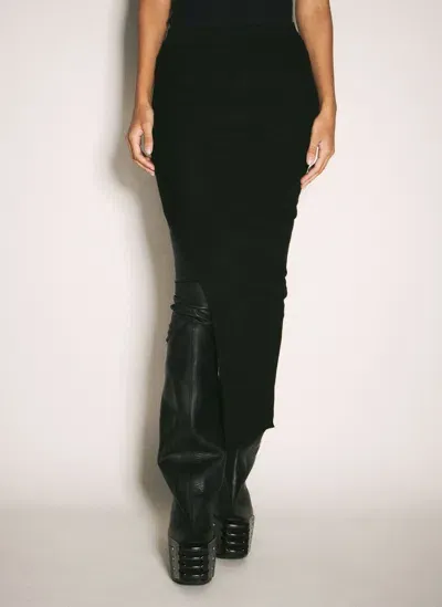 Rick Owens Rib Maxi Skirt In Black