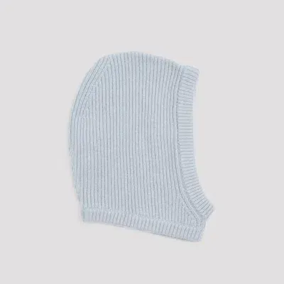 Rick Owens Ribbed Balaclava In Blue