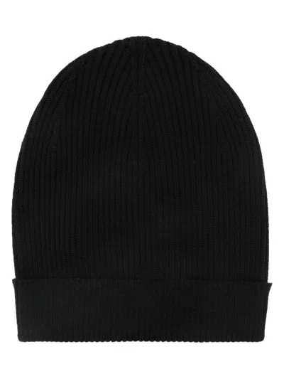 Rick Owens Ribbed-knit Beanie In 09 Black