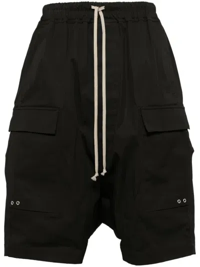 Rick Owens Drop-crotch Cargo Shorts In Green