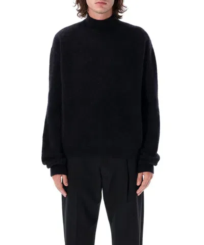 Rick Owens Roll-neck Sweater In Black