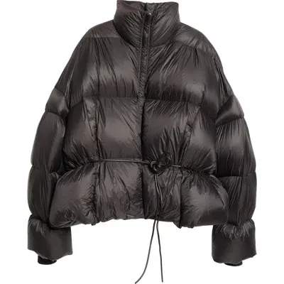 Rick Owens Sail Duvet Belted Down Puffer Jacket In Black