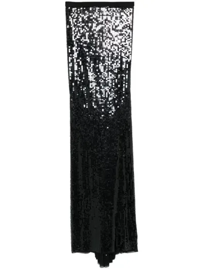 Rick Owens Sequinned Maxi Skirt In Black