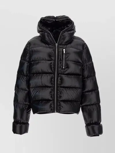 Rick Owens Shiny Finish Padded Down Jacket In Black