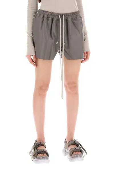 Rick Owens Shorts Gabe In Pelle In Gray