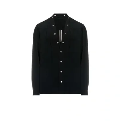 Rick Owens Black Larry Fogpocket Shirt In 09 Black