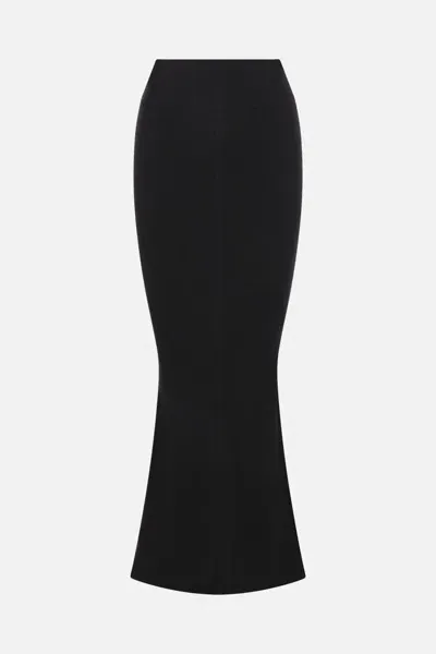 Rick Owens Flared Hem Dauphine Knit Mermaid Skirt In Black