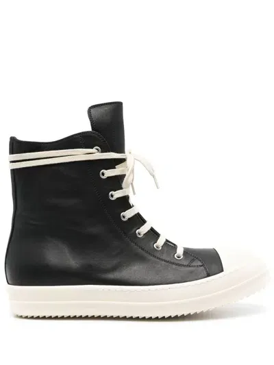 Rick Owens High Sneakers Shoes In 911 Black/milk/milk