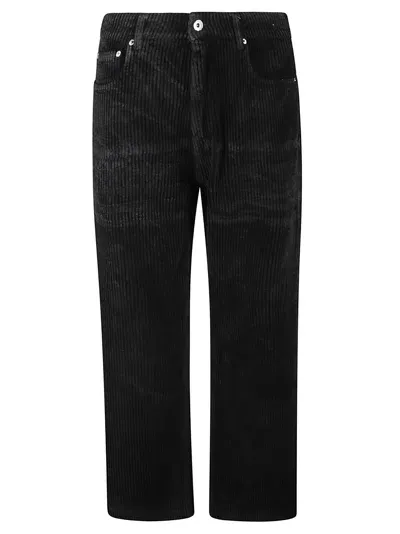 Rick Owens Straight Buttoned Jeans In Black