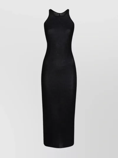 Rick Owens Racerback Ribbed-knit Dress In Black