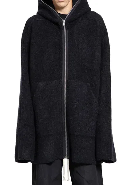 Rick Owens Sweater Hoodie In Black