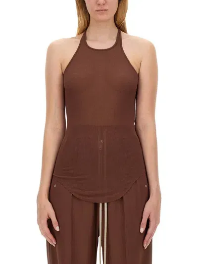 Rick Owens Tank Top In Brown