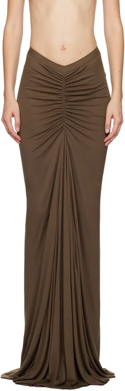 Rick Owens Taupe Porterville Poppy Maxi Skirt In 184 Taupe