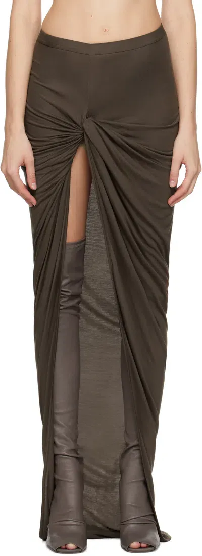 Rick Owens Taupe Porterville Twist Edfu Maxi Skirt In 184 Taupe