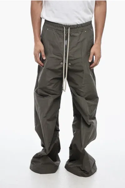 Rick Owens Technical Fabric Bela Wide-leg Pants With Zip Detail In Gray