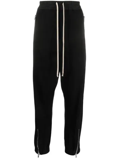 Rick Owens Tecuatl Stretch-cotton Track Pants In Black