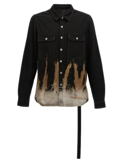 Rick Owens Tie-dyed Denim Jacket In Black