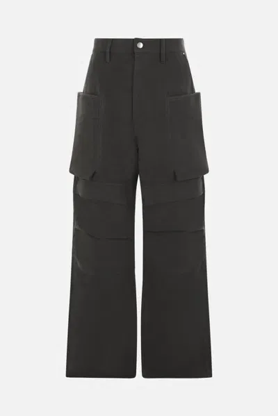 Rick Owens Stefan Cotton Cargo Trousers In Green