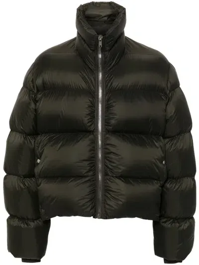 Rick Owens Turtleneck Padded Jacket In Green