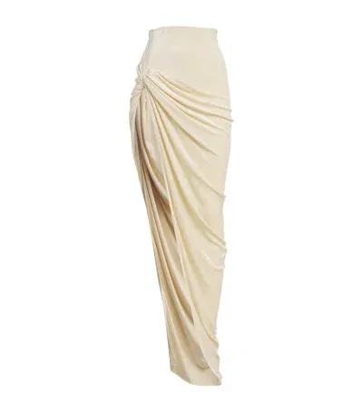 Rick Owens Twisted Edfu Maxi Skirt In Ivory