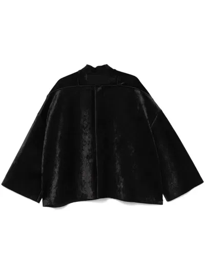 Rick Owens Velvet Jacket In Black