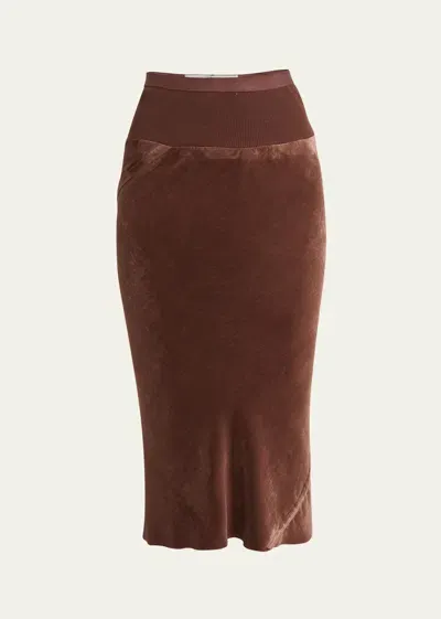 Rick Owens Velvet Knee-length Skirt In Throat