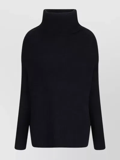 Rick Owens Wool Blend Turtleneck Knit Jumper In Black