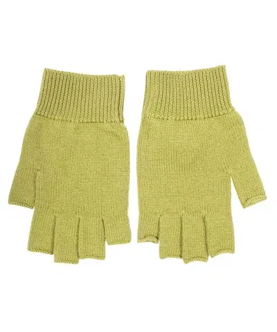 Rick Owens Wool Gloves In Green