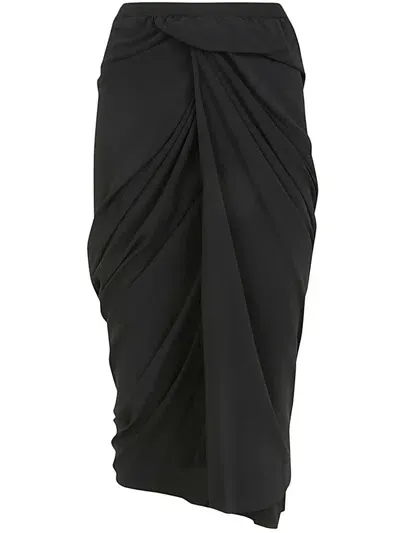 Rick Owens Wrap Skirt Clothing In Black